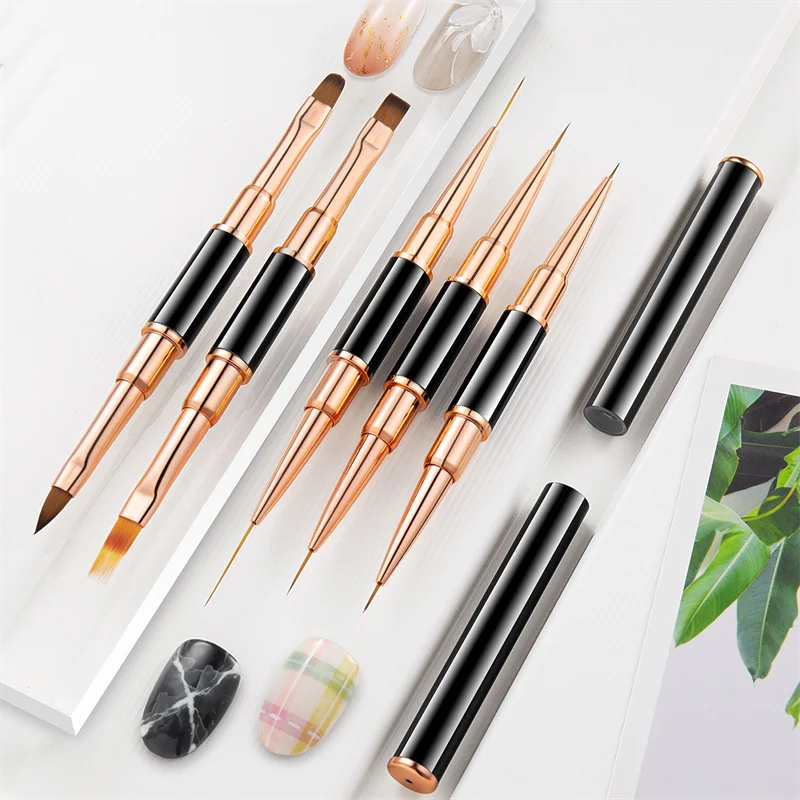 5pcs Double-Ended Professional Nail Art Brush Set