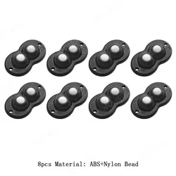 Mini Swivel Furniture Casters with 360° Glide and Self - Adhesive Design (8pcs - black - B)