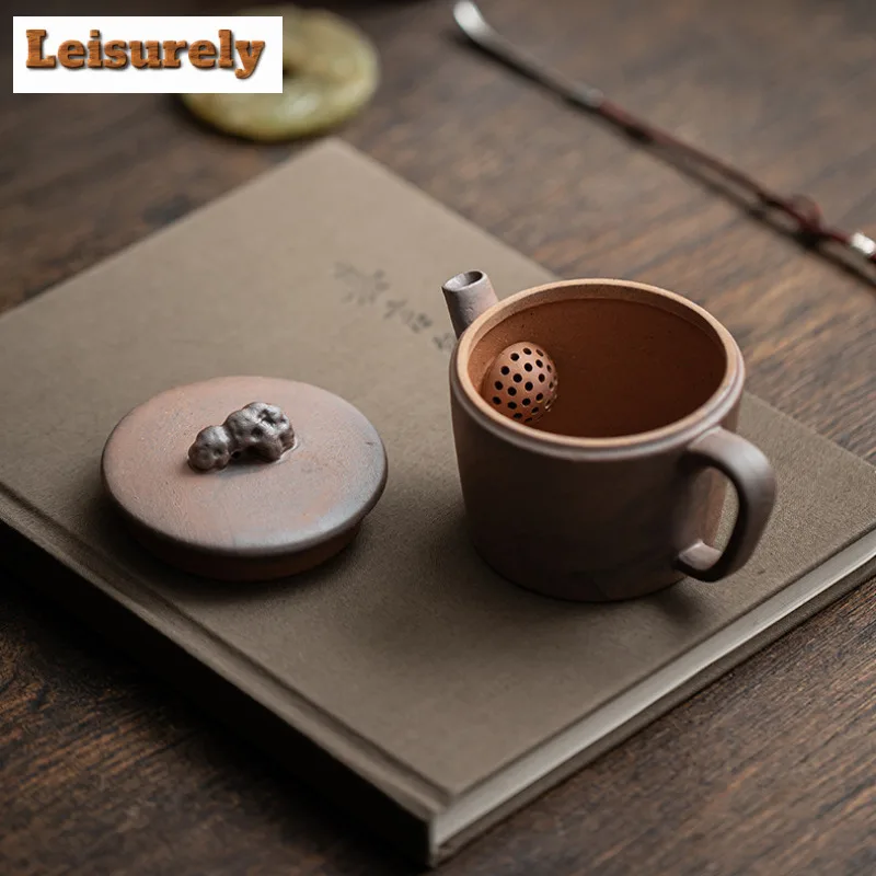 100ml Retro Old Rock Mud Han Wa Teapot Handmade Tea Infuser Pot Household Tea Maker Kettle With Ball Hole Tea Items Decoration