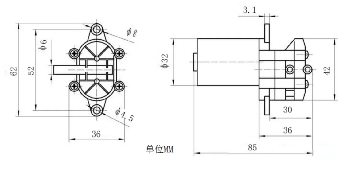 do auto, motor sem escova elétrico, DC 12V, 24V, 1Pc