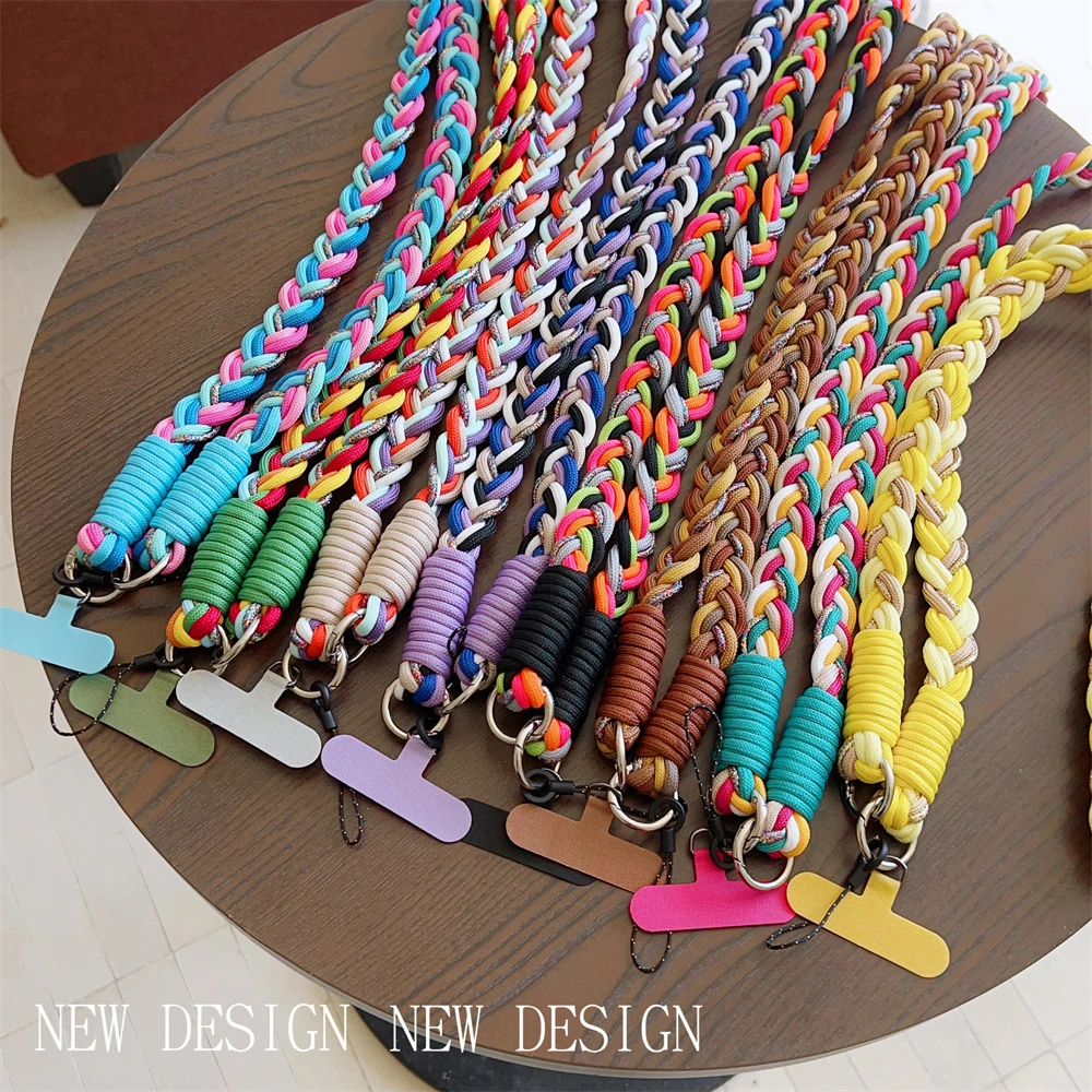 Handwoven Adjustable Crossbody Phone Lanyard with Shoulder Strap and Cardholder Bracelet