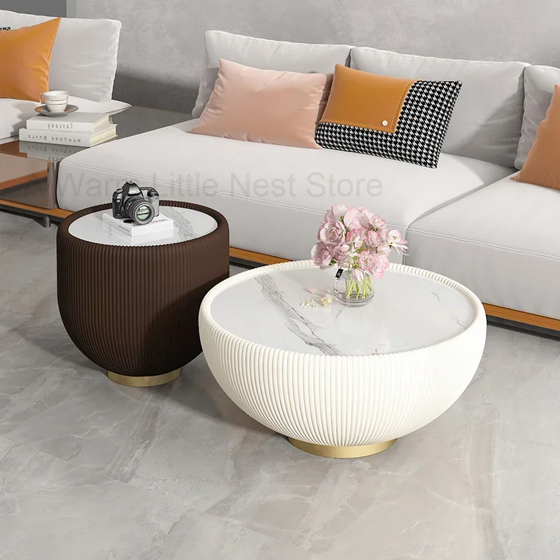 Side Coffee Tables Console Makeup Tea Nordic Coffee Table Round Modern Marble Desk Living Room Table Basse Library Furniture L