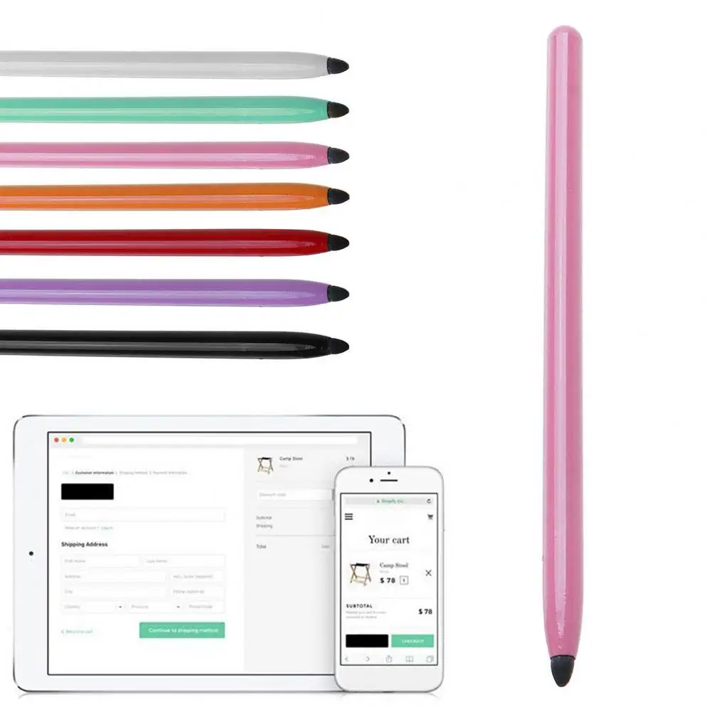 1 Set Tablet Pen Anti-fingerprint Anti-scratch Silicone Capacitive Anti-damage Smartphone Pencil for iPhone