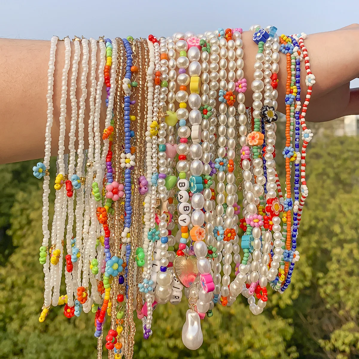 韓国ブランドHei★芸能人着用_COTTON FLOWER PEARL NECKLACE 韓国ブランドHei☆芸能人着用_COTTON FLOWER PEARL NECKLACE