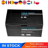 Black Mask Disposable pills box Face Mouth Mascarillas Protect 3 Layers Non-Woven Dustproof Mouth Mask Spain France 1