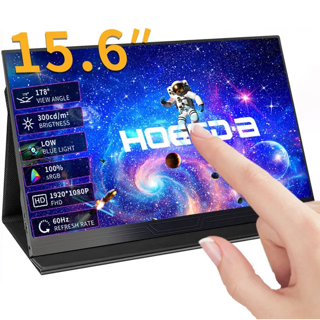 HOESD.a 15.6inch Touch Portable Monitor IPS 300cd/m2 USB-C Gaming Monitor For Phone Laptop Mini Pc