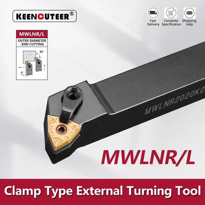 

MWLNR1616 MWLNR2020 MWLNR2525 MWLNR3232 Lathe Bar CNC Cutting Tool MWLNR/L External Turning Tool Holder