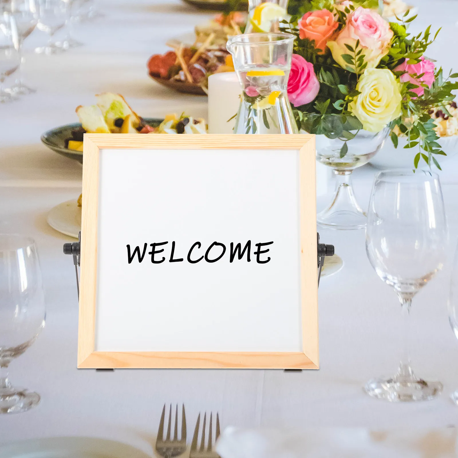 1 세트 양면 자기 화이트보드 슈퍼 부드러운 쓰기 보드 홈 오피스용 쉽게 지울 수 있는 접이식 회전 메시지 보드