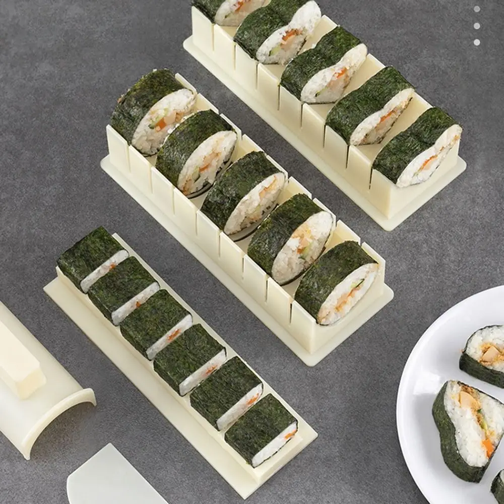 Sushi & Cake Roll Mold Kit - 3-Piece Set with Round, Square, and Heart Shapes