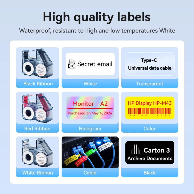Niimbot N1/B18 Thermal Transfer Label Printer Label Maker with Black Ribbon Paper Tag Sticker for Home Office Jewelry Garden - 4
