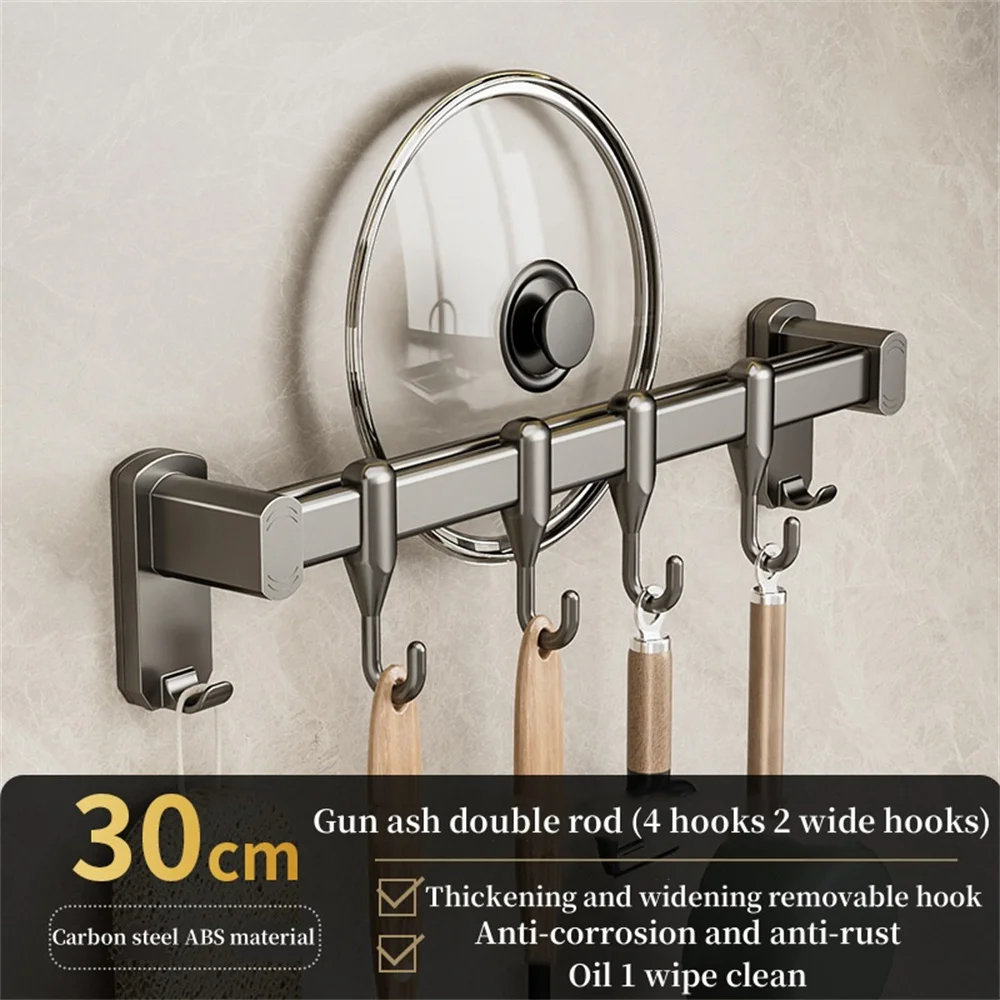 Kitchen Hook Kitchen Hook Punch-free Hanging Rod Spovel Hanger Row Hook Multifunctional Wall-mounted Storage Knife Holter