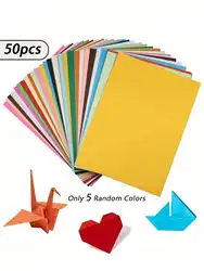 Vibrant Colored A4 Paper Pack - 10 Assorted Colors for Origami & Multipurpose Printing (50pcs)