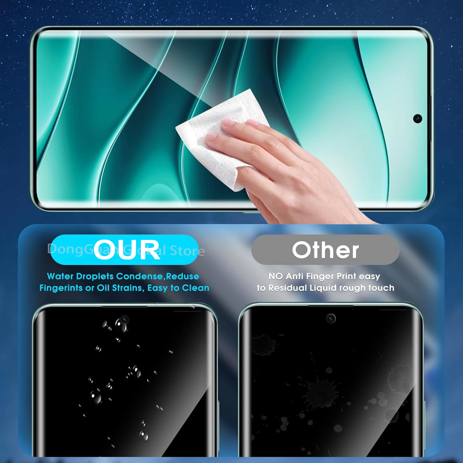 1/4 قطعة من الزجاج المقسى ثلاثي الأبعاد لهاتف Xiao...