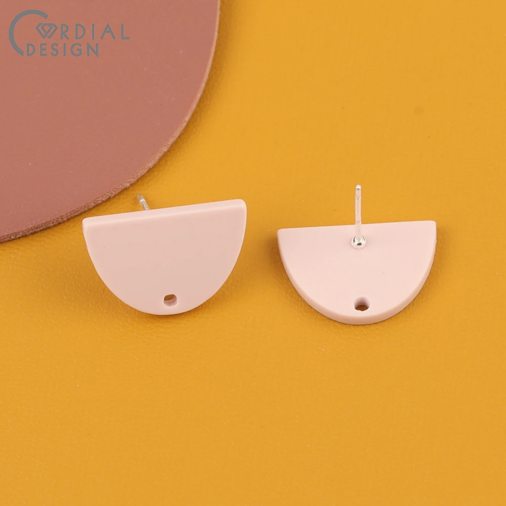 Cordial Design 100Pcs 13*18MM Earrings Stud/Jewelry Accessories/Hand Made/Semicircle Shape/DIY/Jewelry Findings & Components - cordial