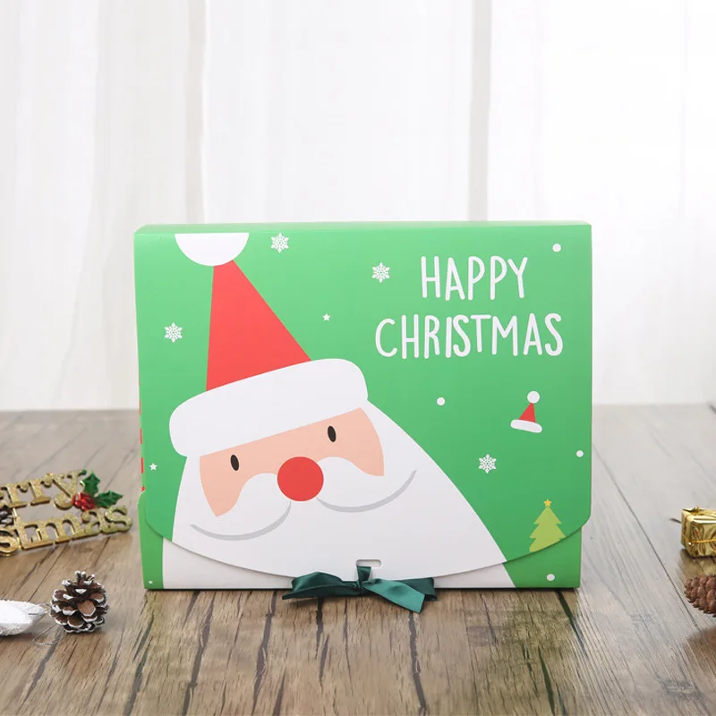Large Christmas Gift Packaging Box Santa Claus Candy Cookie Box 2024 Christmas Decoration for Home Xmas Noel New Year Party 2025