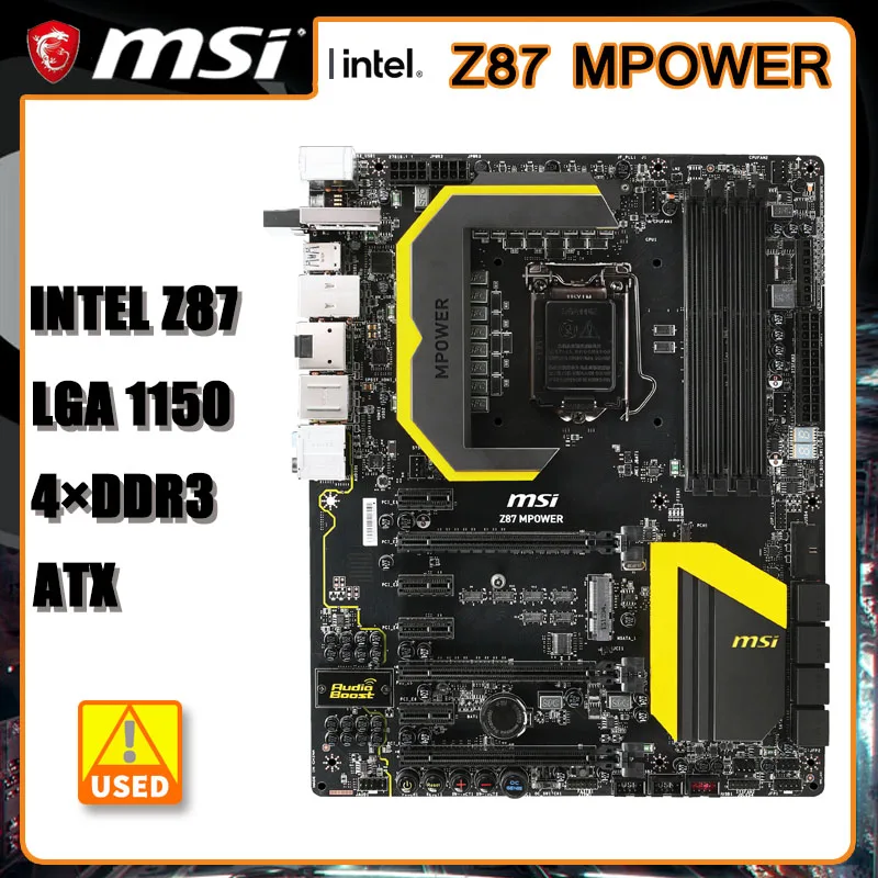Msi Z87 Mpower Lga 1150 Scheda Madre Ddr3 32Gb Intel Z87 Pci-E 3.0 8 Unità Sata Iii Usb3.0 Atx Supporta Processori Intel Core 4Th-Gen