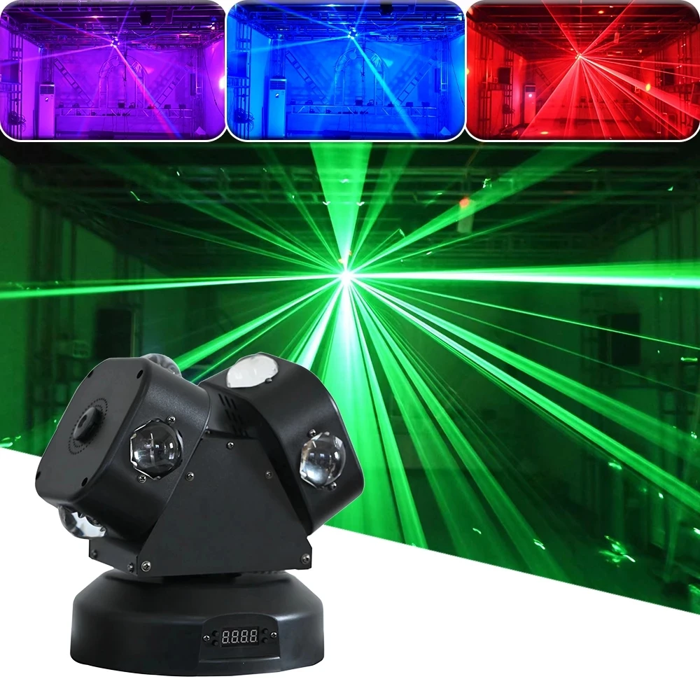 New  Laser 8x10w RGBW 4in1 LED DMX512 Infinite Rotation Double Arms Moving Heads Light For Disco  Party