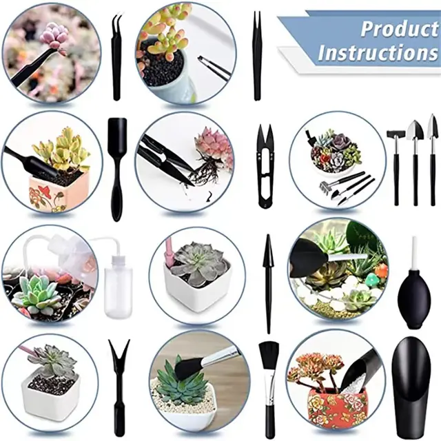 5/8/13/15/16pcs Garden Planter Kit Succulent Plants Tools Set Indoor Bonsai Miniature Transplant Seedling Tool 3