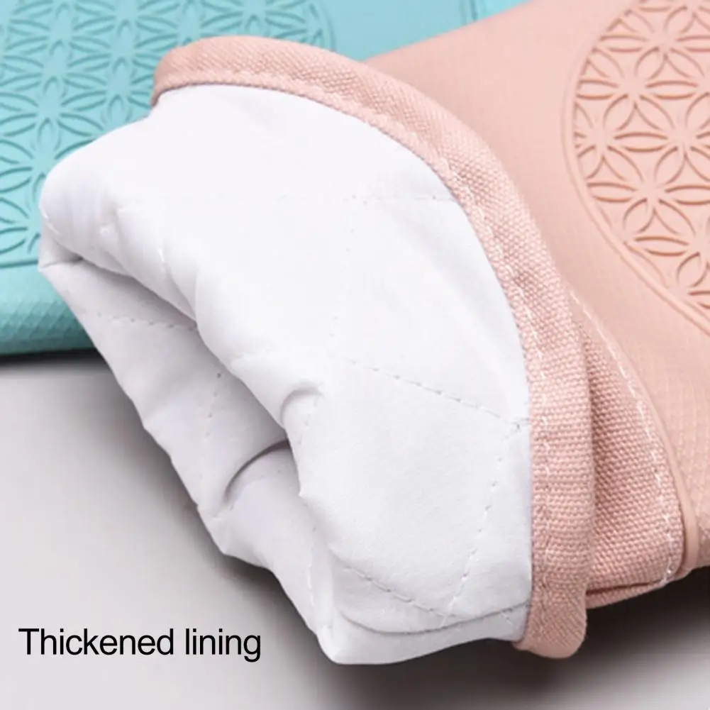 Good Grip Oven Mitt Silicone Soft Cotton Lining Baking Glove Thicker Anti-slip Heat Resistant Microwave Glove Kitchen Gadgets
