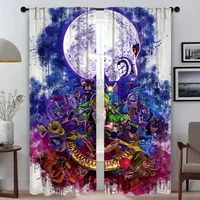 Blackout Curtains for Living Room Curtain Zeldas Tulle for Bedroom Home Interior Curtains 2 Pieces Halloween Decoration Shades 1