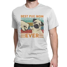 Camisetas de algodón puro para hombres, camisa de cuello redondo, con estampado de Bulldog Francés, la mejor mamá de todos los tiempos, ideal para regalo, novedad
