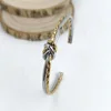 New C-shaped Knot Double Color Braided Wrap Bangles for Women Stainless Steel Jewelry Gold Silver Bracelets Valentine's Day Gift 1