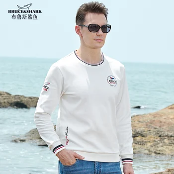 2023 Autunno Nuovo Addensare Bianco Casual Maglione Da Uomo BruceShark Moda Underlay Maglia Fondo di Grandi Dimensioni 4XL Camicia di Base Invernale 1
