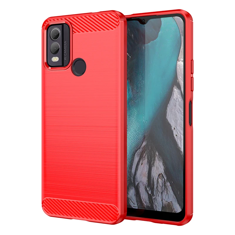 For Nokia G22 Case, Slim Silicone Carbon Fibre Shockproof Gel TPU Phone Cover