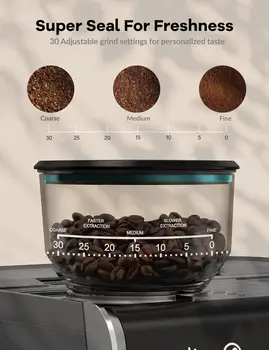 20 Bar Espresso Coffee Machine 1450W Semi Automatic Espresso Maker with Grinder for Latte Cappuccino Gift Coffee Lover 6