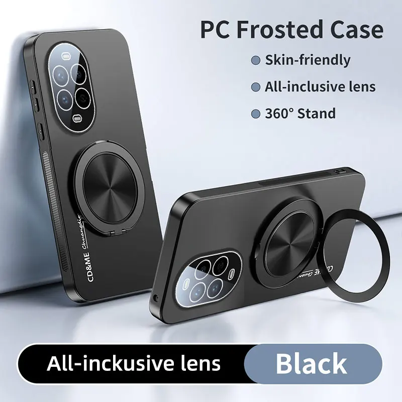 Luxury Matte Frosted Protective Phone Case with 360° Magnetic Bracket Stand