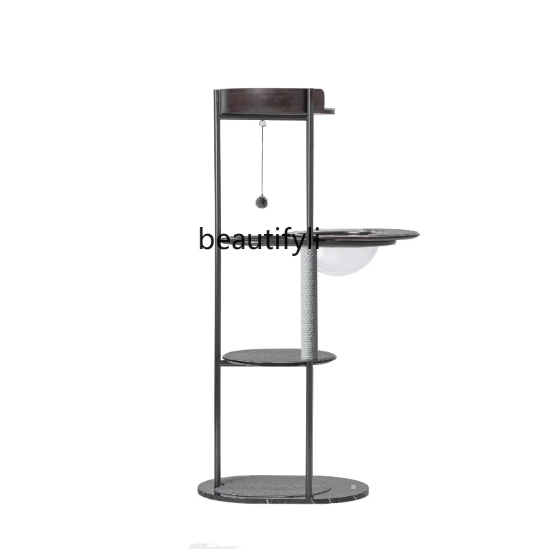 

yj Minimalist Cat Climbing Frame Non-Covering Solid Wood Cat Climbing Frame Cat Nest Integrated Sisal Luxury