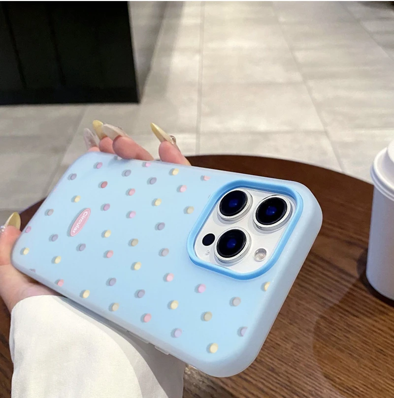 Candy Color Polka Dots Soft Matte Phone Case