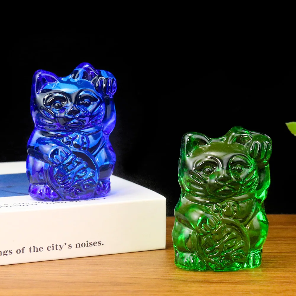 Glass Japanese Decoration | Lucky Cat Crystals | Japan