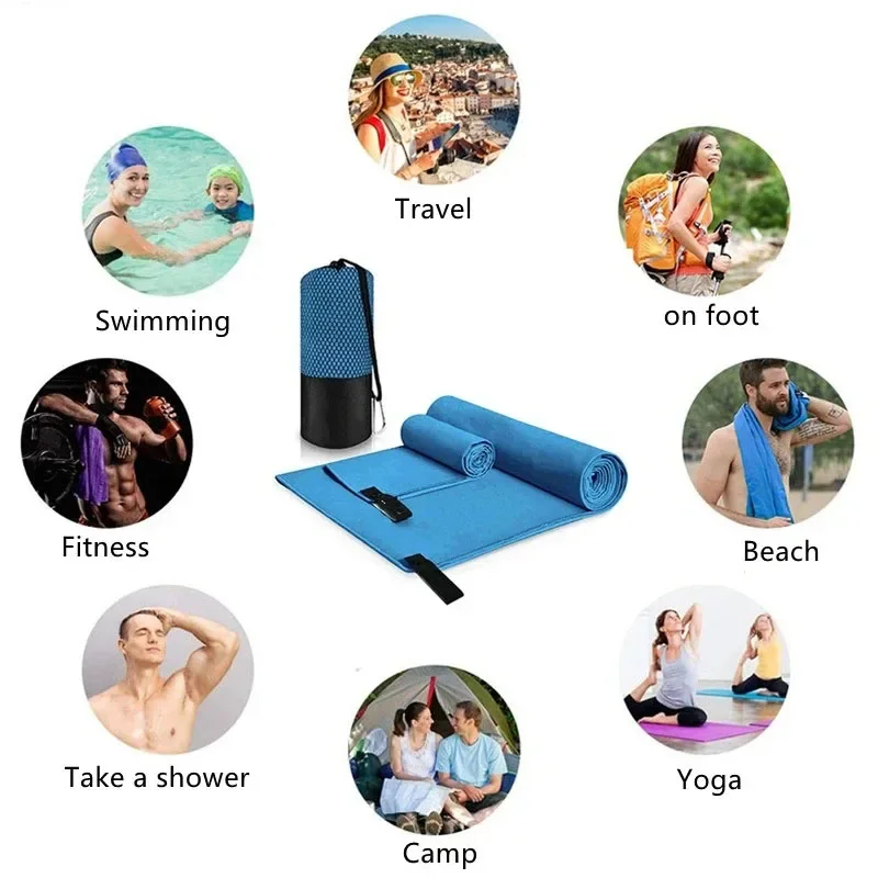 Microfiber Quick Dry Swimming Towels Men Outdoor Camping Hiking Cycling Portable Beach Towel Women Running Sports Soft Towels 3