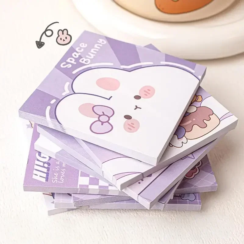 50Sheets Cartoon Posted It Capybara Panda Memo Sticky Notes Posits Student Stationery Stickers Notebook Planner Message Sticker 6