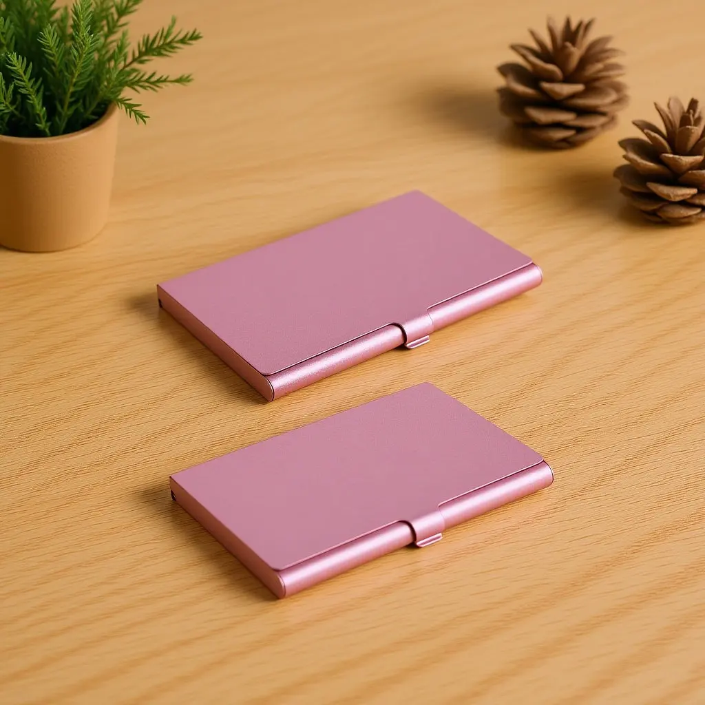 2Pcs 알루미늄 합금 명함 홀더 여성용 방수 방진 금속 카드 케이스 비즈니스 네트워킹 여행 데스크 지갑