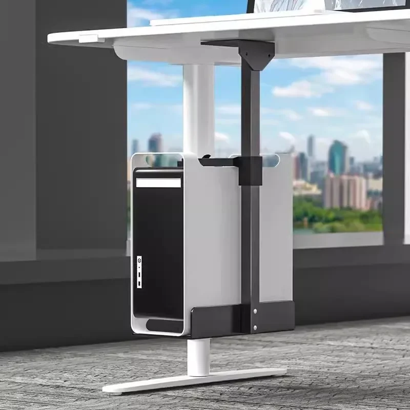 Computer host hanger can be suspended and adjustable hanging chassis heat dissipation hanger under the table fixed wall