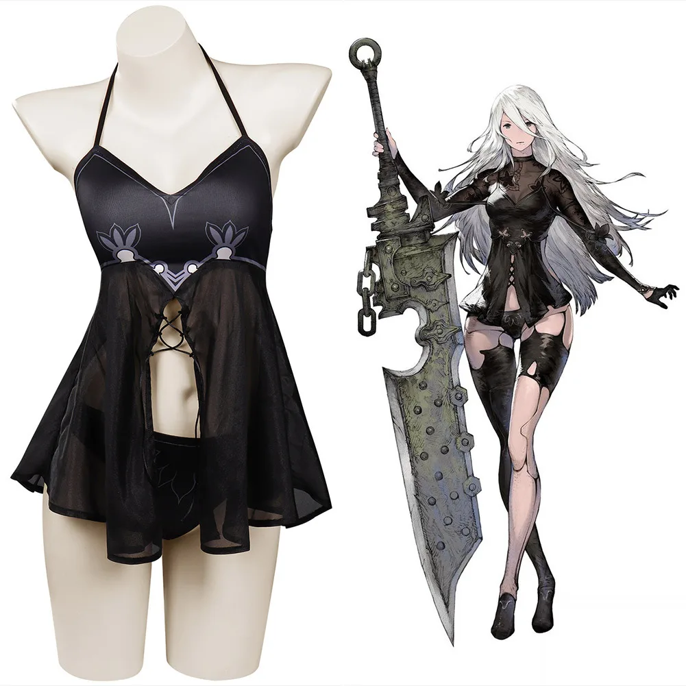 

NieR Automata 2B Cosplay Sexy Swimsuit Woman Girls Bathing Suit Nier 2B Cosplay Bodysuit Anime Halloween Party Carnival Clothes
