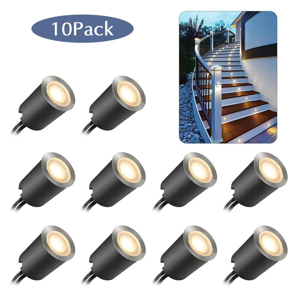 Description Picture 3 of item10/16pcs LED Deck Light IP67 Waterproof DC12V Recessed Garden Underground Lamp Stainless Steel Stair Landscape Light Spotlight