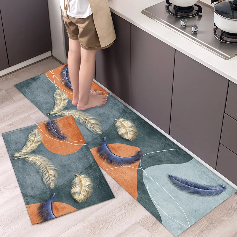 Alfombras para suelo de cocina, juego de alfombras abstractas  antideslizantes para cocina, comedor, hogar, oficina, fregadero,  lavandería, 16 x 24