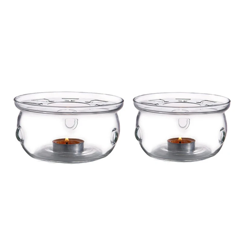 Glass Tea Warmer Heater Coffee Milk candle Stove fire heat resistant transparent