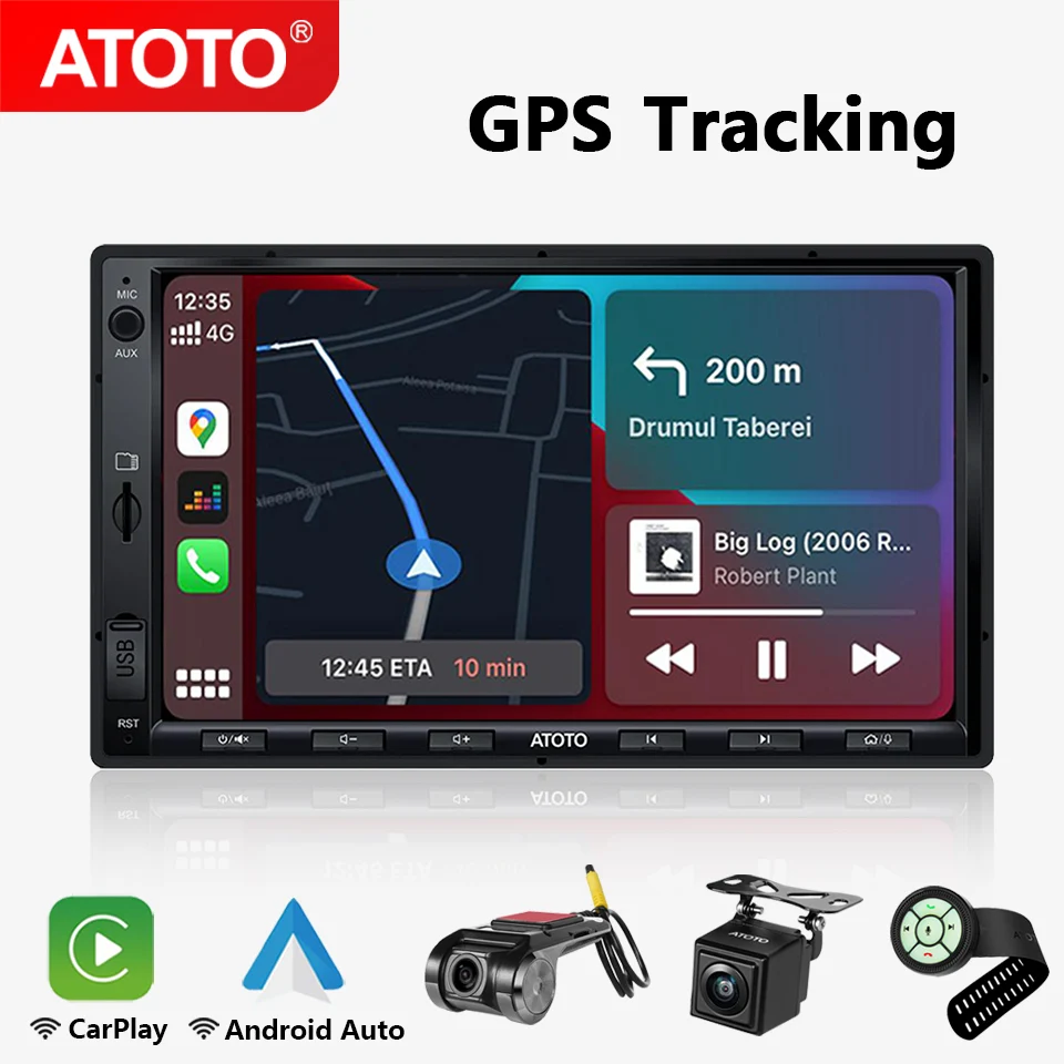  ATOTO S8 Estéreo de coche Android de doble DIN de 7 pulgadas  estándar con AC-4450 Bluetooth OBDII escáner de diagnóstico de coche,  CarPlay inalámbrico y Android Auto, visión trasera HD con