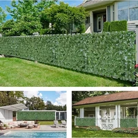 1X3m Artificial Ivy Hedge Green Leaf Fence Panels Faux Privacy Fence Screen for Home Outdoor Garden Balcony Decoration Plants 5