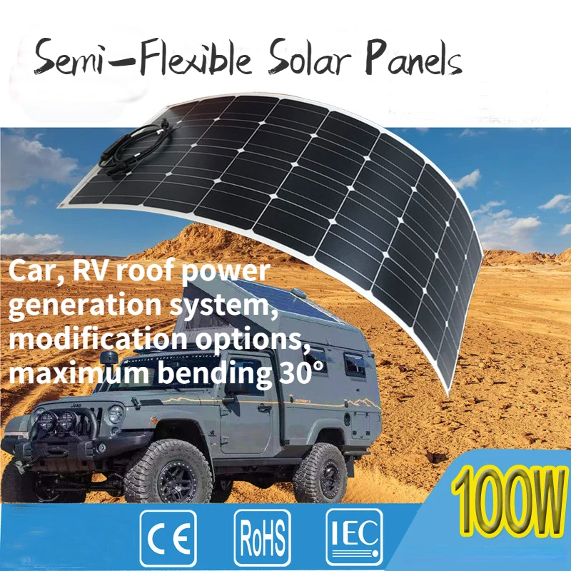 100W 200W Pannello Solare Flessibile Del Telefono Solare Per 12V Batteria Cina Modulo Caricatore Casa Tetto Rv Pannello Solare Pannelli Fotovoltaici C
