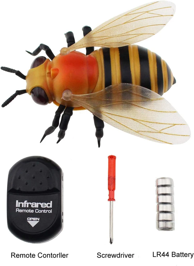 EBOYU Infrared RC Bee Kids Infrared Ray Remote Control Bees Realistic Fake bee Animal Toy Funny RC Prank Joke Scary Trick Toys 6