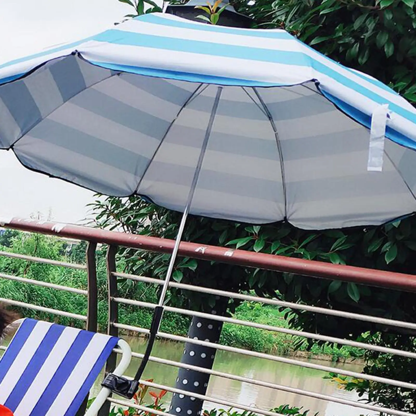 Portable Beach Umbrella Clamp Sun Protection Adjustable for Outdoor Summer Chair Bleachers Camping
