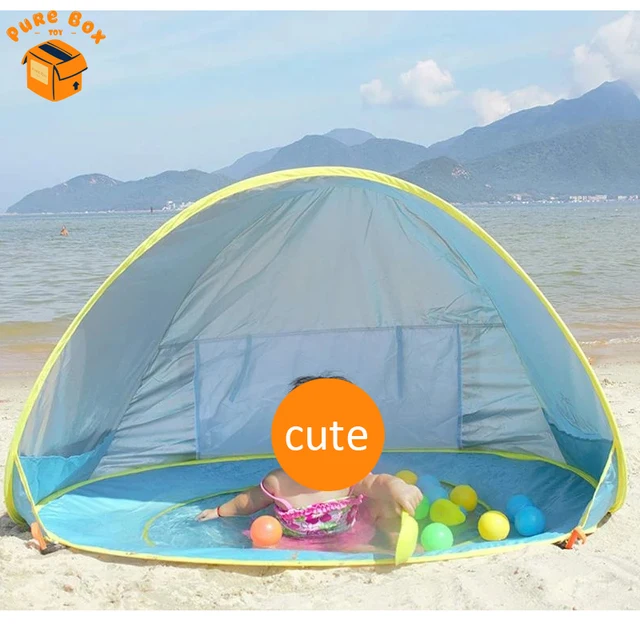 Baby Beach Tent with bath toys for kids Child Swimming Pool Play house Tent Toys Outdoor Camping Sunshade beach accessories 2