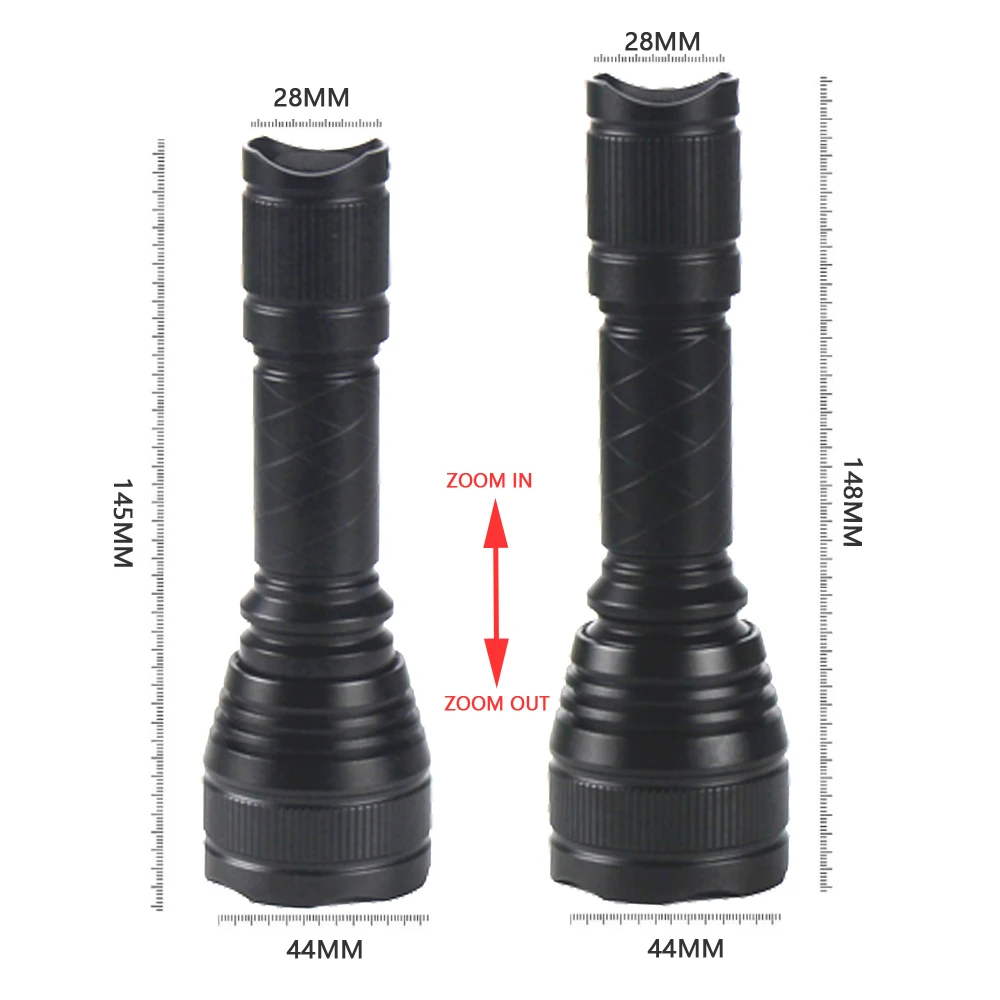 T21 IR 헌팅 적외선 손전등, 줌 가능 야간 투시경 토치, 18650, USB 충전기, 스위치, 마운트, 940nm, 850nm