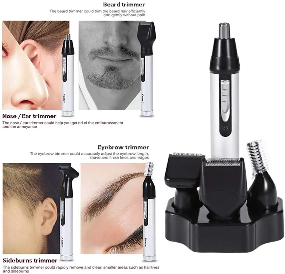 Origina 4in1 Rechargeable Nose Ear Hair Trimmer For Men&Women Grooming Kit Electric Eyebrow Beard Trimer Nose And Ears Trimmer 3