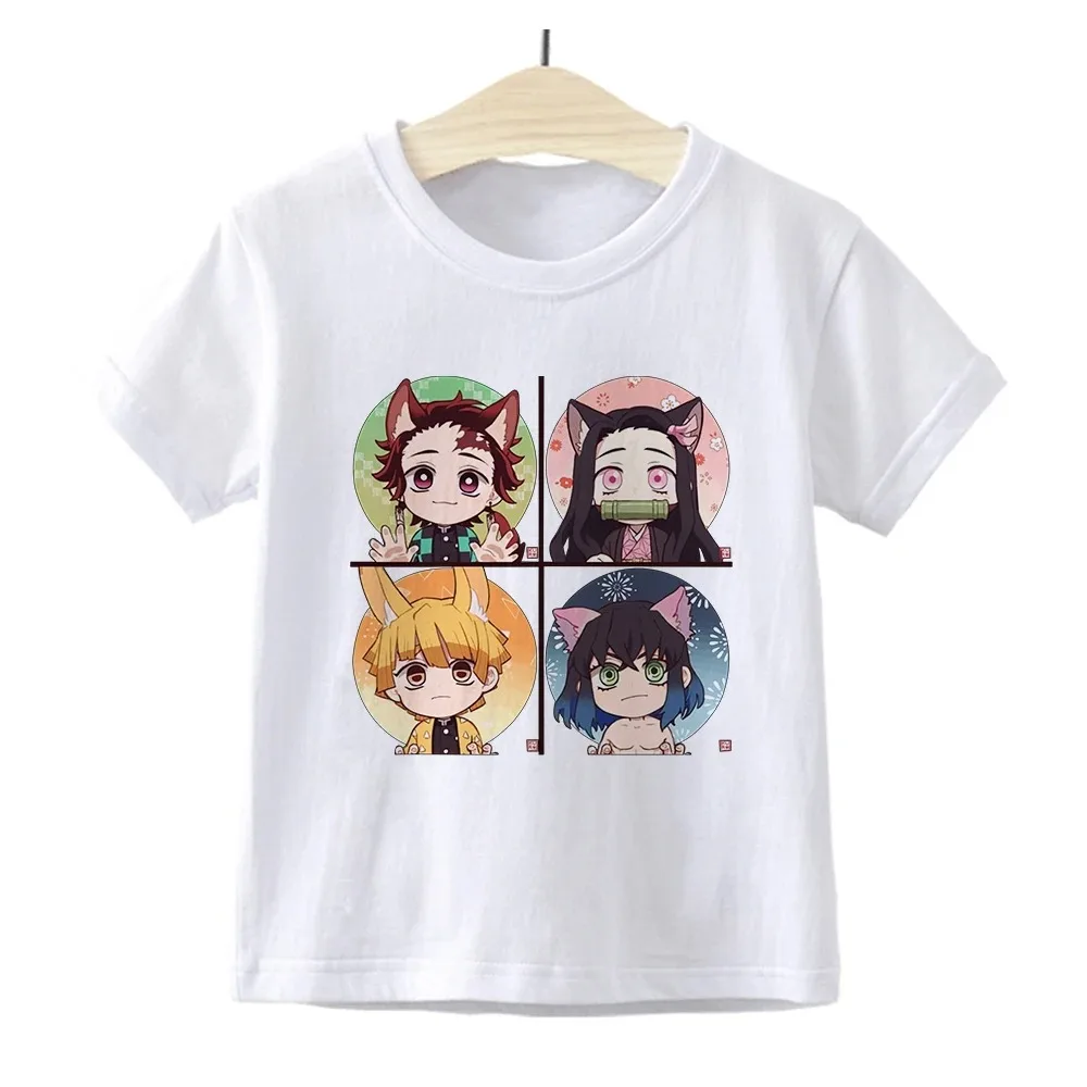 Kimetsu No Yaiba Shirt Boys Demon Slayer Anime T Shirt Fashion Japan Harajuku Children Ropa De Demon Slayer Tshirt for Kids Boys 2